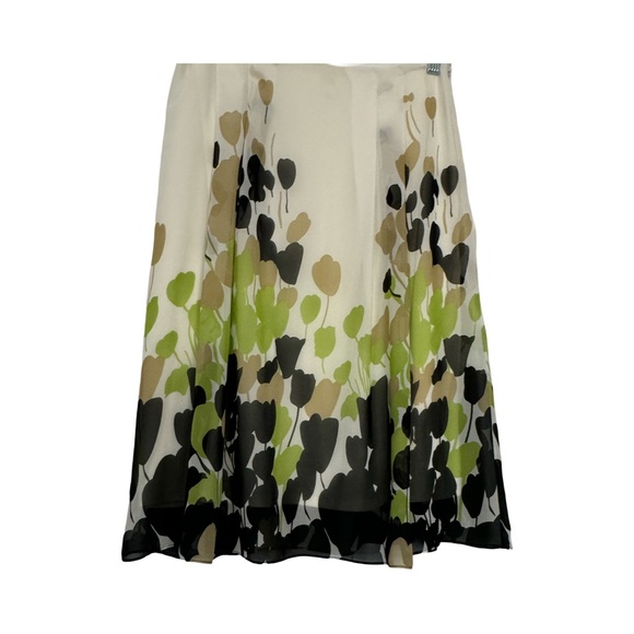 Cato Cream Green And Black Fair Skirt Size 8 Side Zipper - Picture 3 of 10